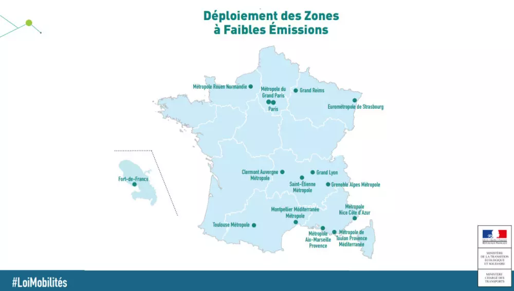 Infographie périmètre de la zone à Faibles Émissions reste de la France