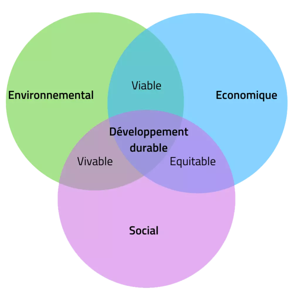 Infographie diagram de Venn développement durable